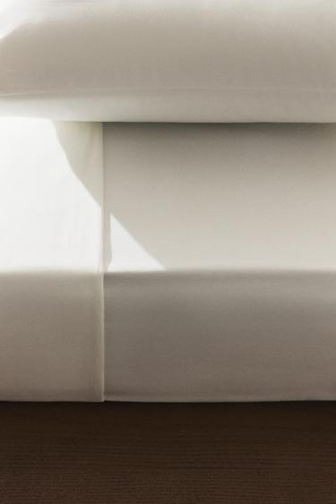 PERCALE FITTED SHEET | 40 CM HIGH (500 THREAD COUNT) - White by Zara - Image 7