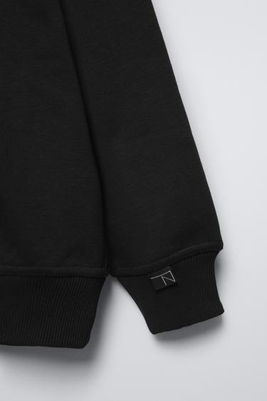 PLAIN EMBROIDERED SWEATSHIRT - Black by Zara - Image 3