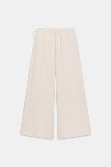 PALAZZO TROUSERS WITH TIE - Mid-ecru by Zara - Image 5