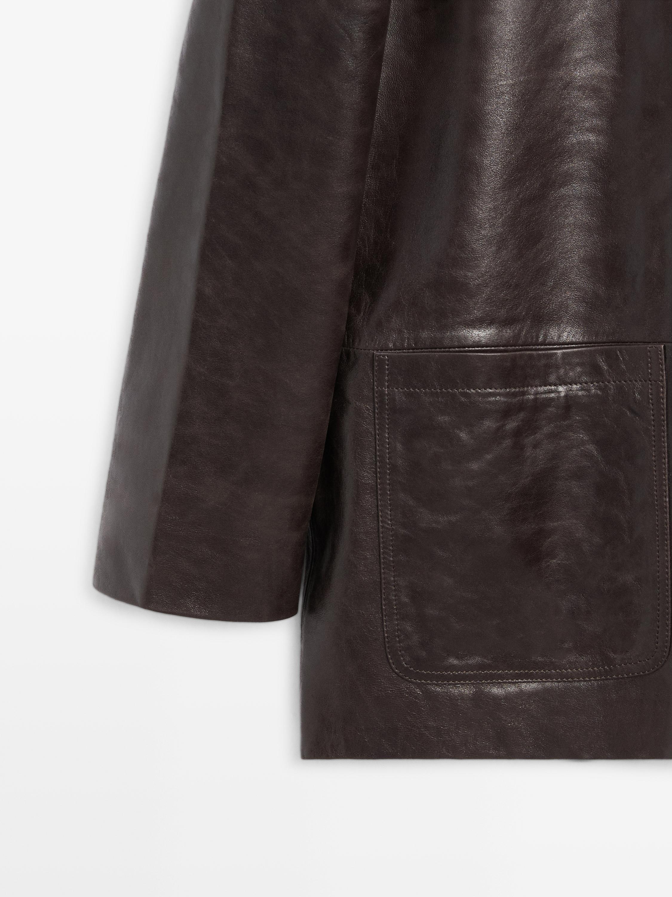 100% nappa leather blazer with buttons