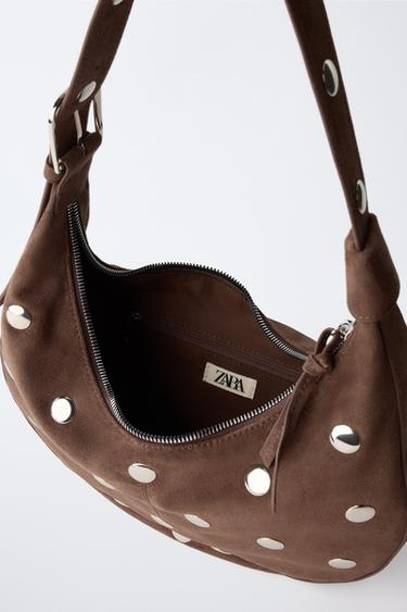 SAC PORTÉ ÉPAULE À CLOUS - Marron de Zara - Image 4