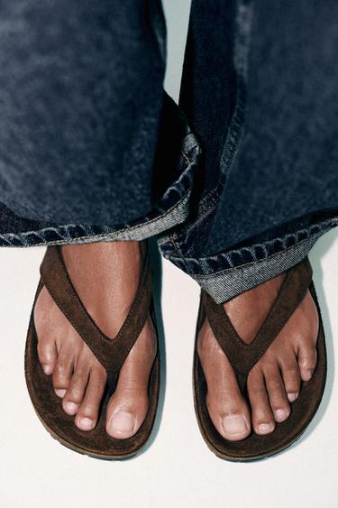 PLATFORM SANDALS WITH STRAP - Brown by Zara - Image 0