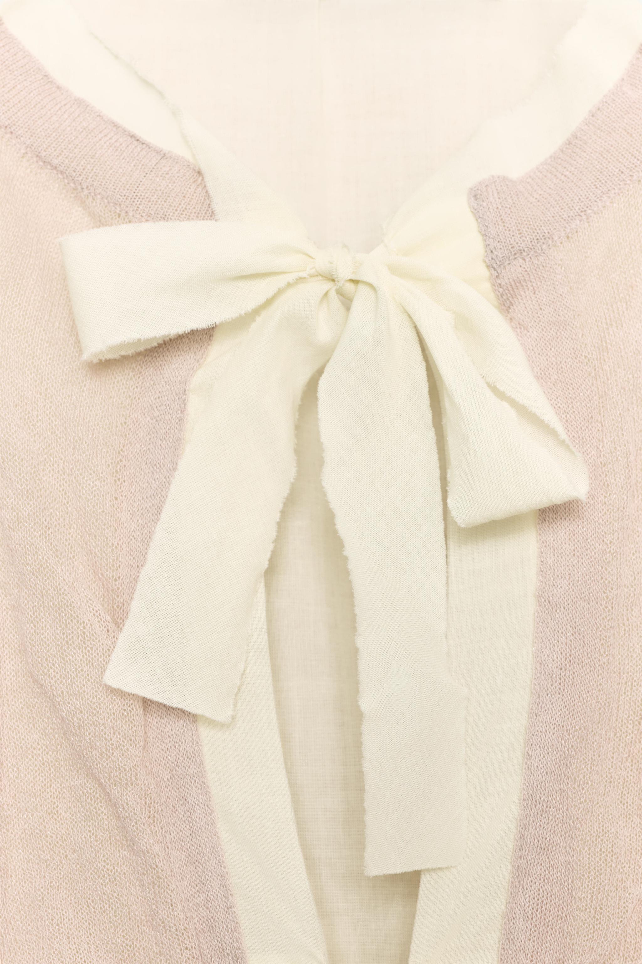 COMBINATION KNIT JACKET WITH BOWS