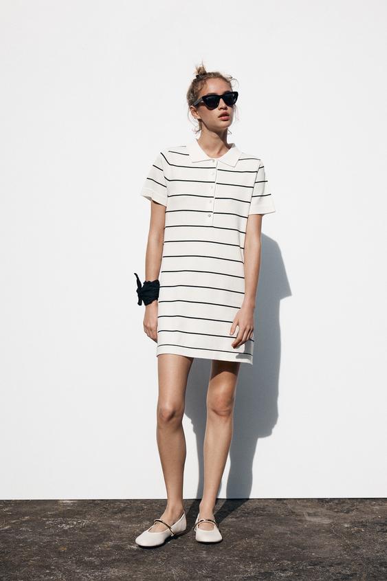 STRIPED KNIT MINI DRESS