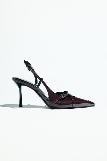 ABSATZSCHUH MIT RIEMEN UND SCHNALLE - Bordeauxrot von Zara