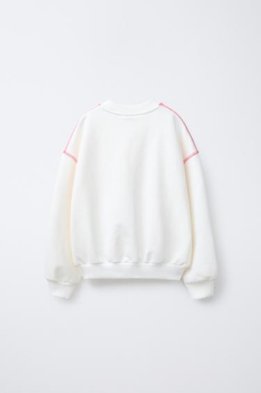 FLOWER SWEATSHIRT - Oyster-white by Zara - Image 1
