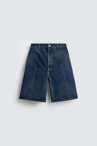 DENIM JORTS BERMUDA SHORTS HARRY LAMBERT FOR ZARA X DISNEY - Navy blue by Zara