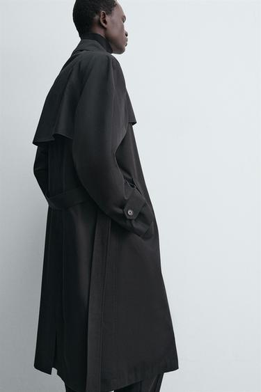 WATER REPELLENT MANTECO TRENCH COAT - Black by Zara - Image 6
