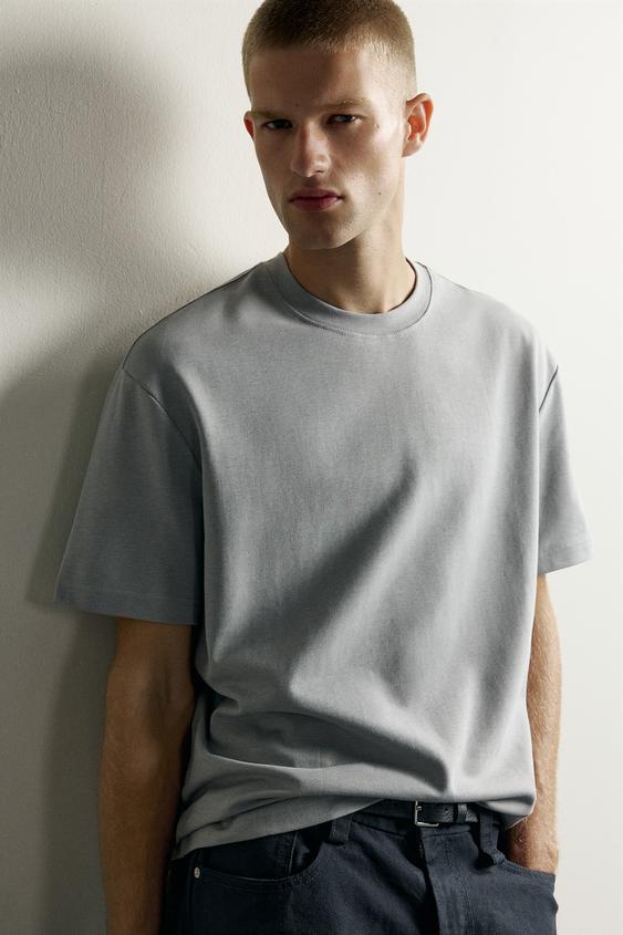 T-SHIRT RELAXED FIT INTERLOCK /04 - Gris moyen de Zara - Image 5