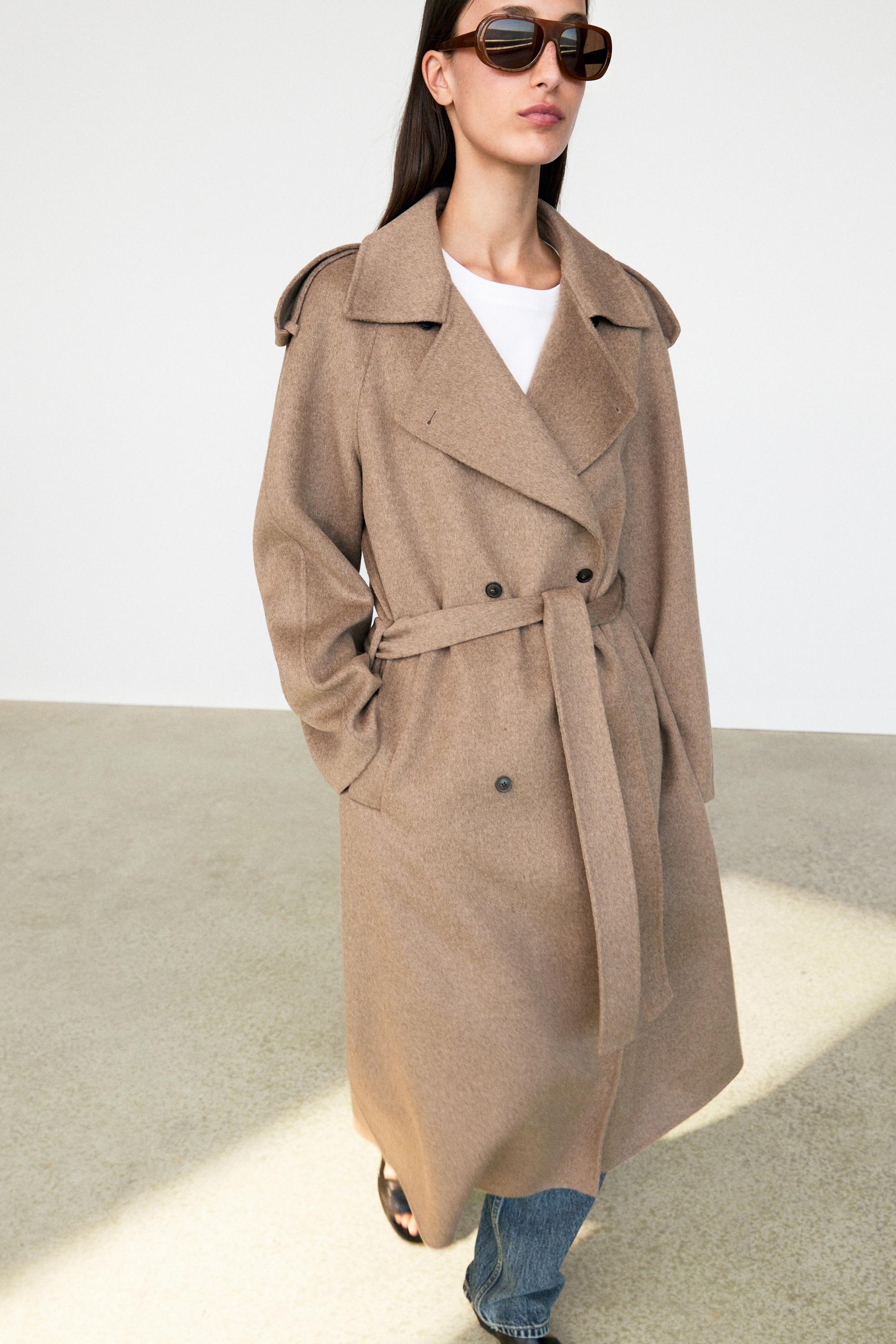 Long wool blend trench coat — 211