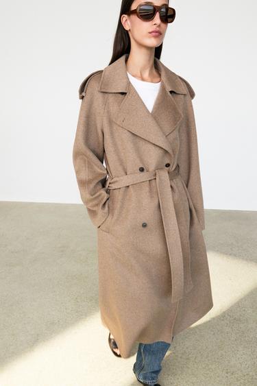 Long wool blend trench coat — 211 2