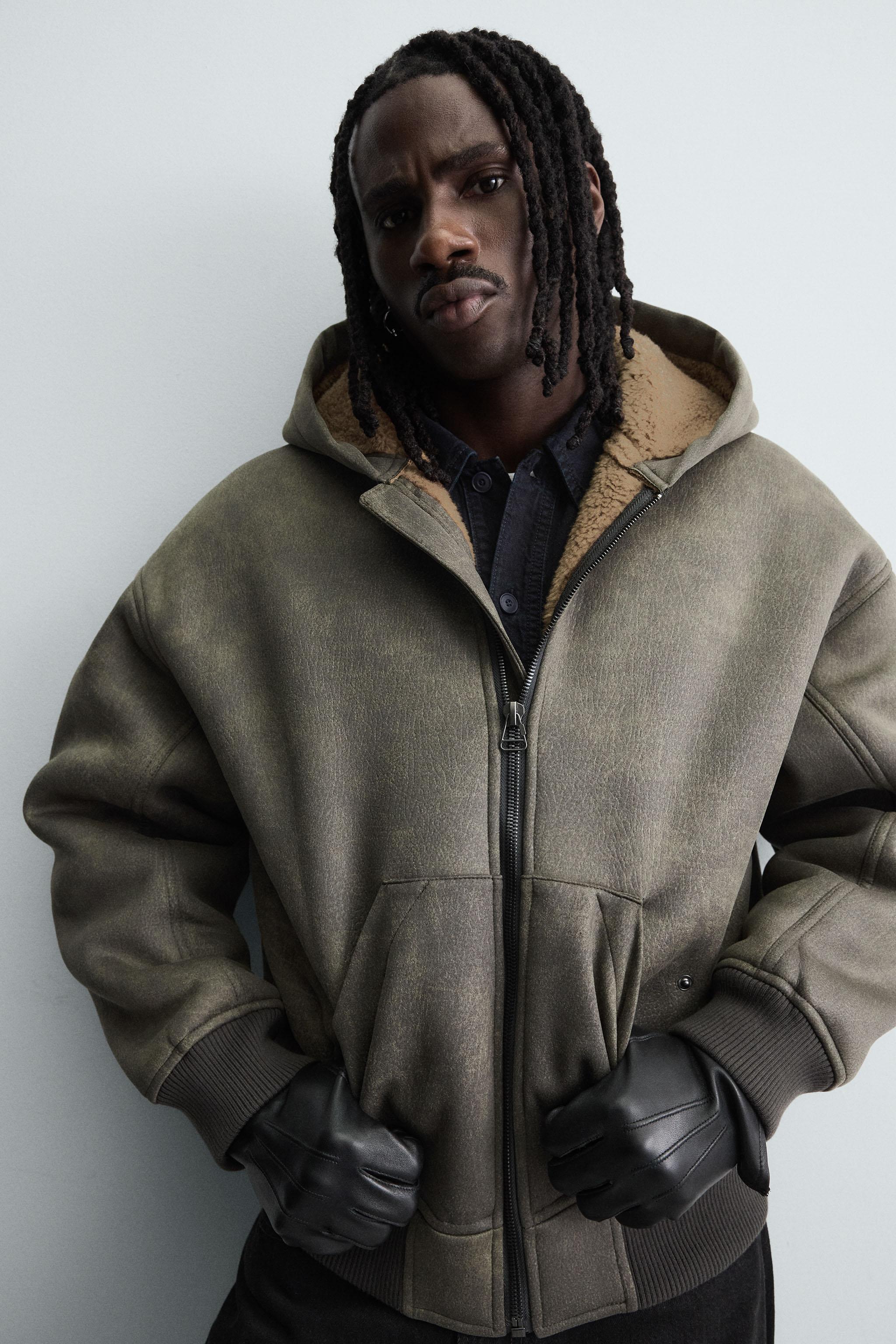 DOUBLE FACED WASHED FAUX LEATHER JACKET