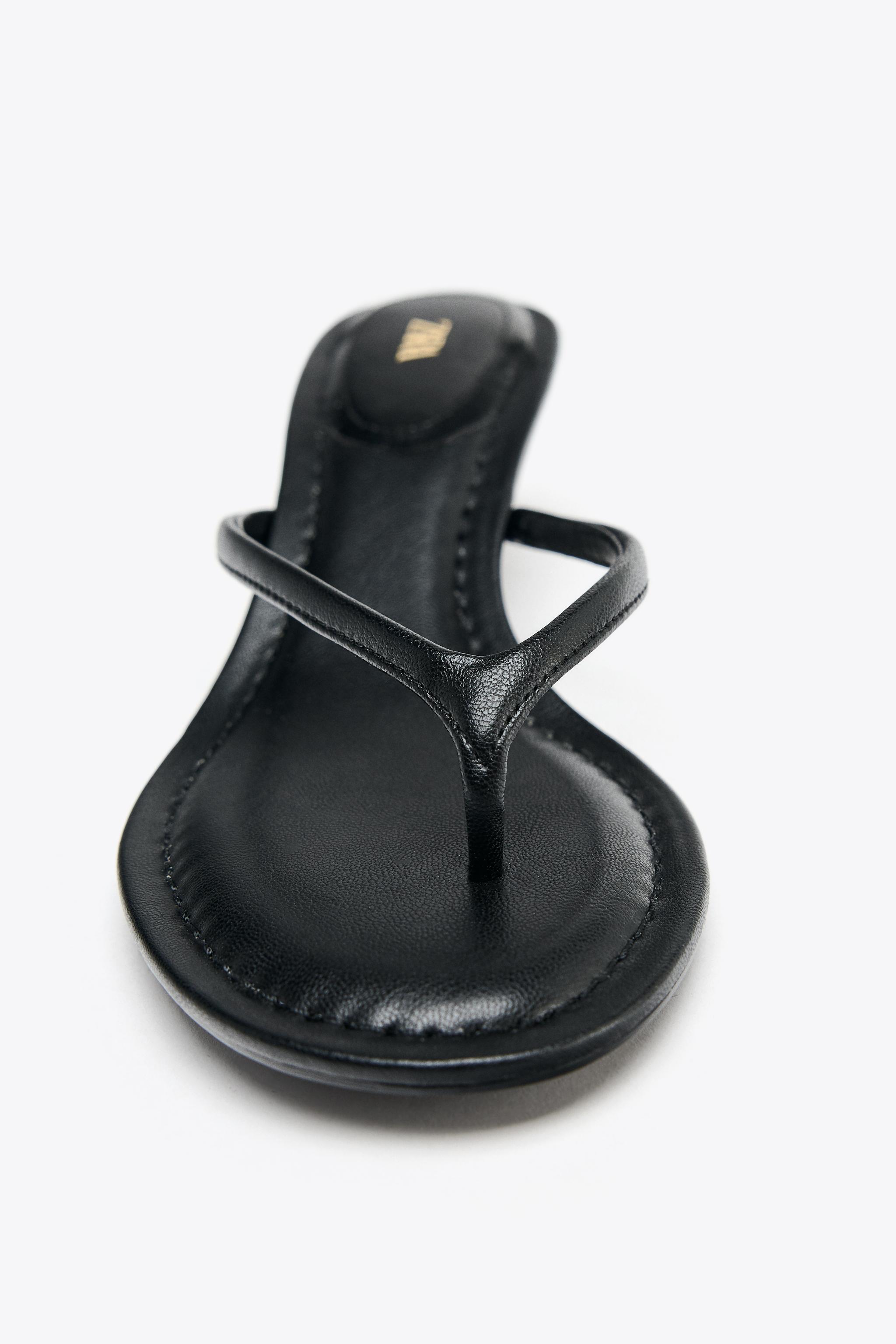 キトゥンヒールサンダル - ブラック | ZARA Japan / 日本