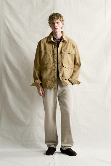 WAXED-EFFECT POCKET JACKET - Yellow by Zara - Image 0