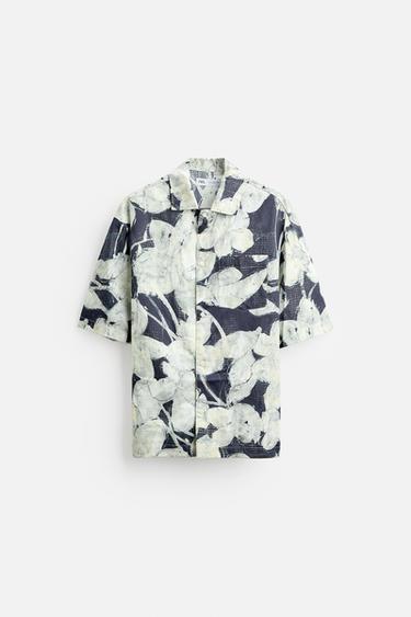 CAMISA ESTAMPADO ABSTRACTO - Índigo de Zara