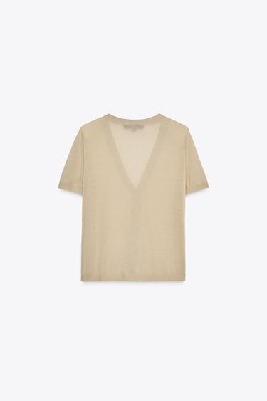 TOP EN MAILLE EXTRAFINE - Sable de Zara - Image 7
