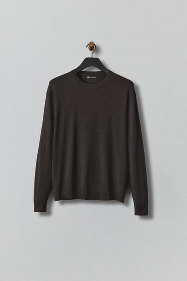 JERSEY ESTRUCTURA SOFT - Chocolate de Zara
