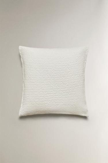 Zara WAFFLE-KNIT THROW PILLOW COVER - White