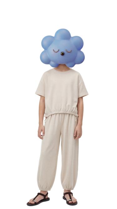 T-SHIRT WITH BOWS AND JOGGER TROUSERS SET - Sand by Zara