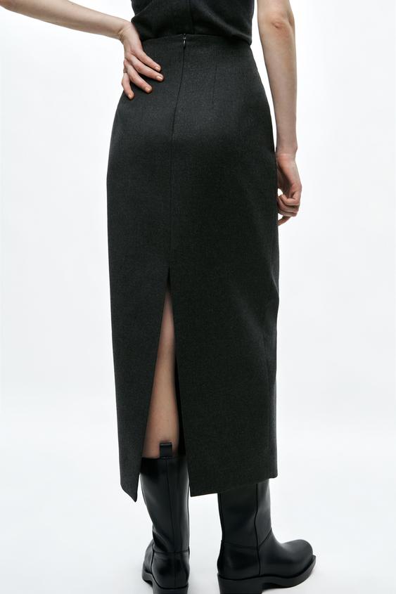 Zara + Faux Leather Pencil Skirt