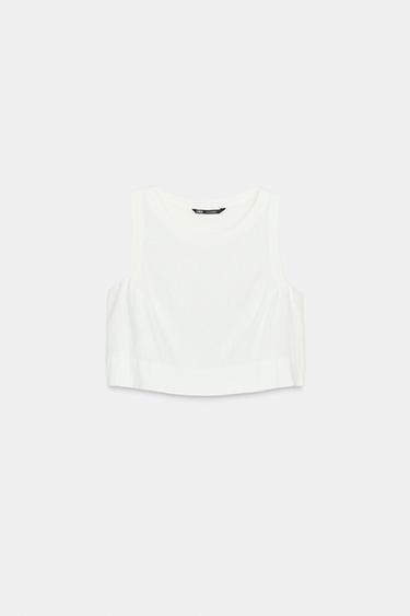 TOP MANGA SISA - Blanco roto de Zara - Imagen 0