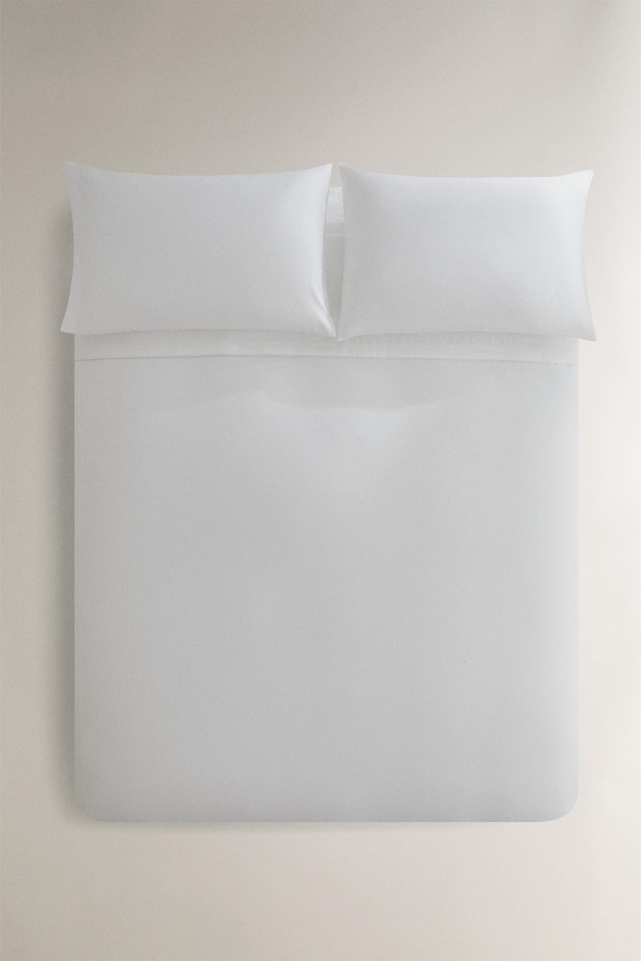 SATEEN COTTON DUVET COVER WITH PLEATED EDGE (1000 THREAD COUNT) — White