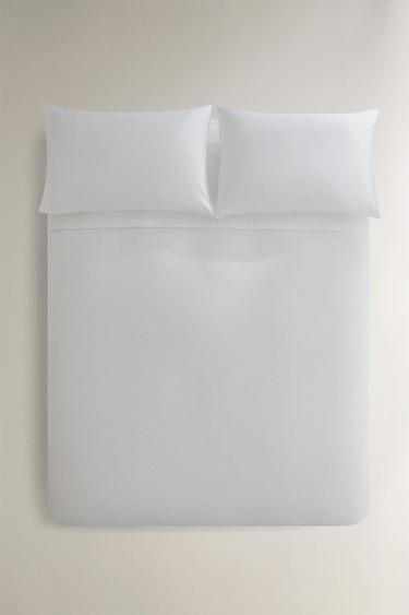 PLEATED COTTON SATEEN DUVET COVER (1000 THREAD COUNT) - White by Zara