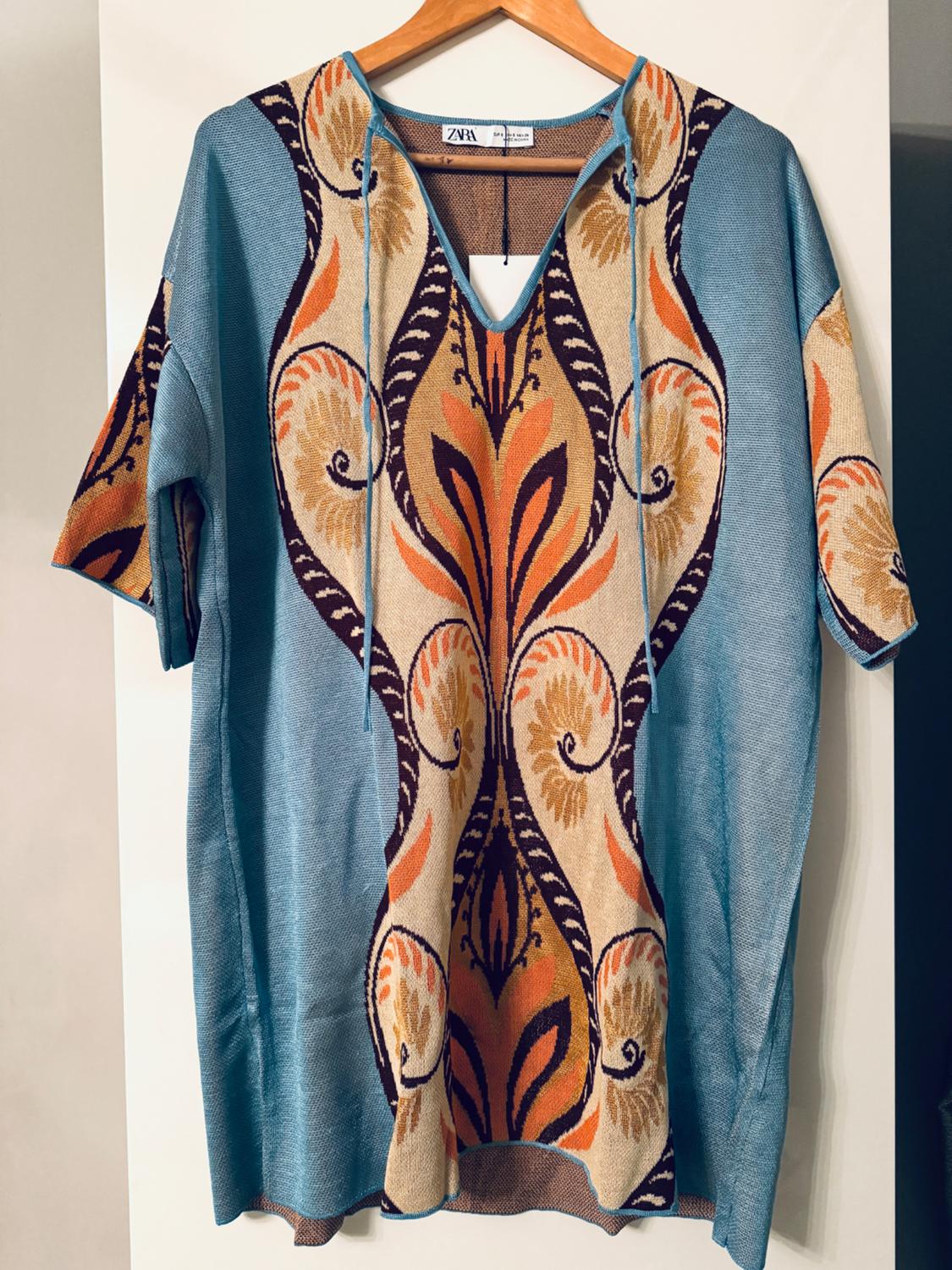 SHORT JACQUARD KNIT TUNIC DRESS