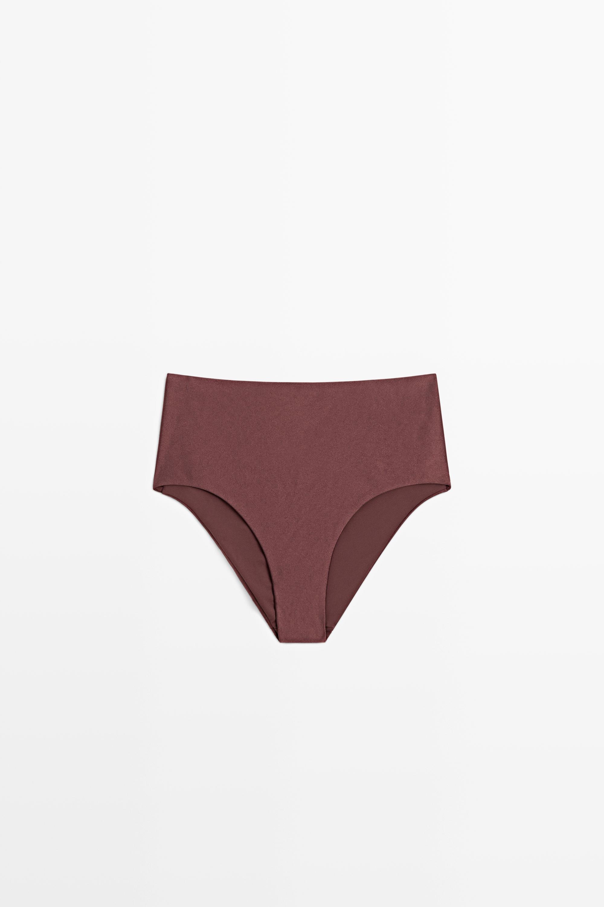 Shimmery high-waist bikini bottoms