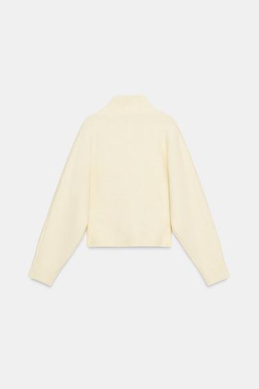 SOFT KNIT HIGH NECK JUMPER - Oyster-white by Zara - Image 3