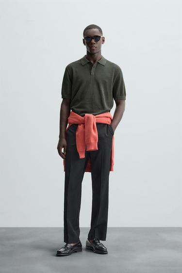 POLO PUNTO ESTRUCTURA PERFORADO - Gris topo de Zara - Imagen 0
