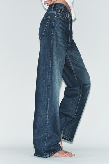 TRF WIDE-LEG CROSSED WAIST HIGH-WAIST JEANS - Navy blue by Zara - Image 6