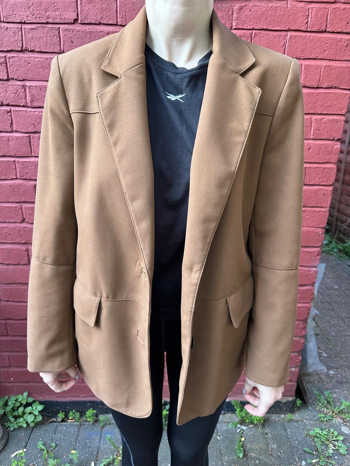 FAUX SUEDE STRAIGHT BLAZER