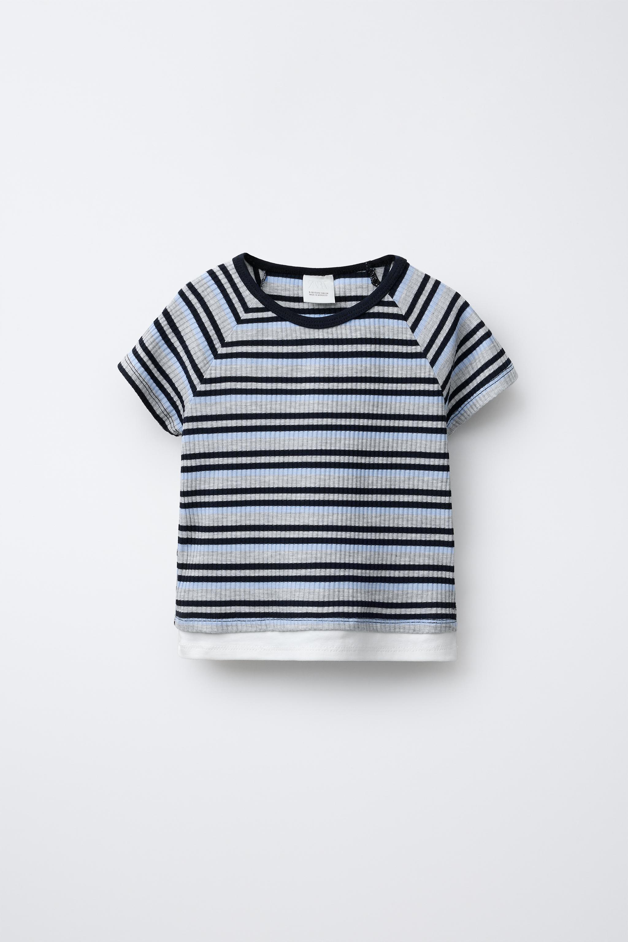 【ZARA】ナンバーストライプTシャツ ホワイト/ネイビーブルー ナンバーストライプTシャツ - ホワイト/ネイビーブルー | ZARA