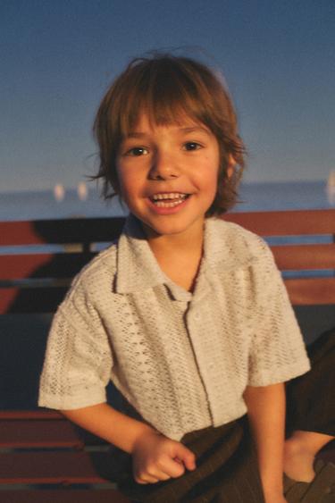 CROCHET KNIT SHIRT - Ecru by Zara