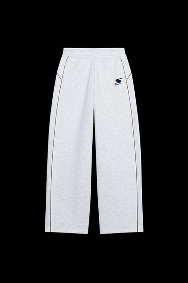 Zara PIPED TRIM TEXT PANTS - Gray marl