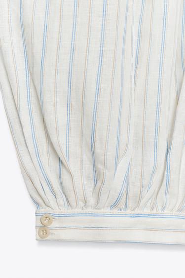 PANTALON BOUFFANT RAYURES ZW COLLECTION - rayures de Zara - Image 6