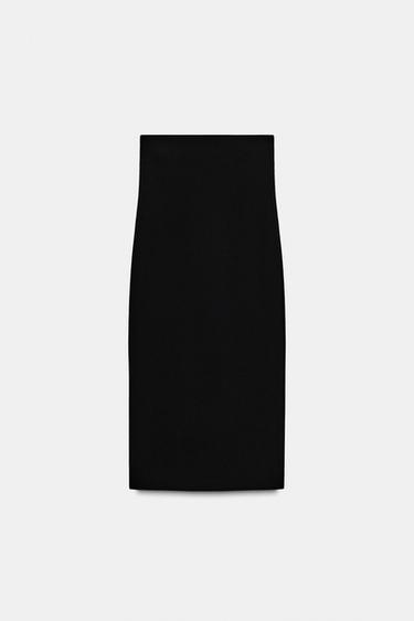ZW COLLECTION SLIT PENCIL SKIRT - Black by Zara