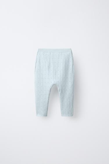 RIB OPENWORK TROUSERS - Light blue by Zara - Image 1