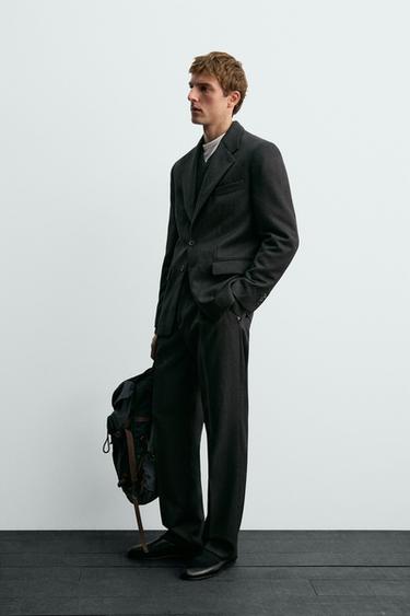 BLAZER DE COSTUME EN TWILL 100% LAINE AARON LEVINE X ZARA - Gris foncé de Zara - Image 3