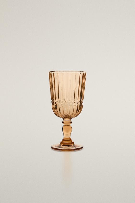 GLASS WITH RAISED DESIGN - Caramel by Zara - Image 0