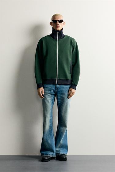 CHAQUETA COLOR BLOCK - Verde de Zara - Imagen 0
