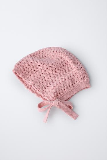 BONNET EN MAILLE CROCHET - Rose moyen de Zara - Image 2