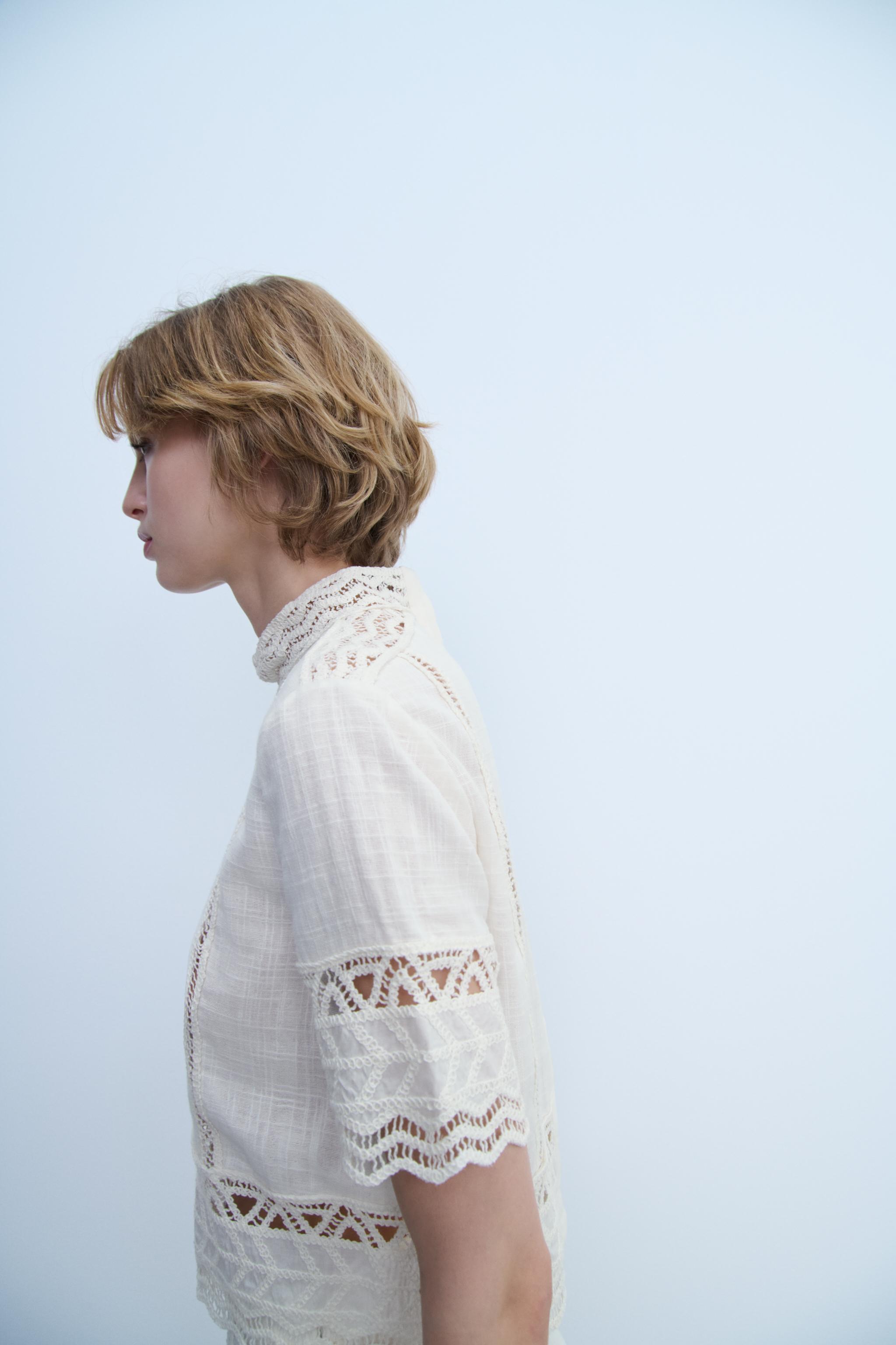 CROCHET SHIRT ZW COLLECTION - Ecru | ZARA United States