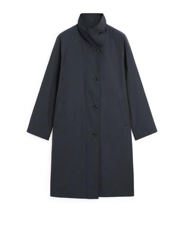 Zara High neck technical trench coat - Dark navy - Image 0