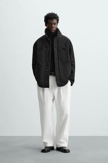 PARKA ACOLCHOADA COMBINADA - Preto da Zara - Imagem 0