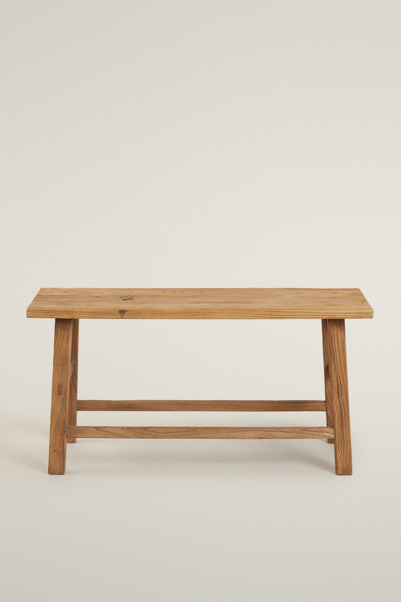 ELM WOOD BENCH — Light beige
