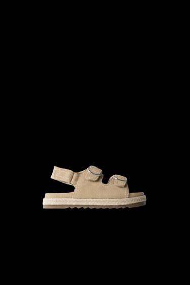 Zara JUTE LEATHER SANDALS - Sandy Brown - Image 0