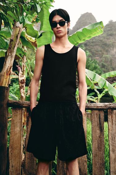 BASIC RIB TANK TOP - Black by Zara