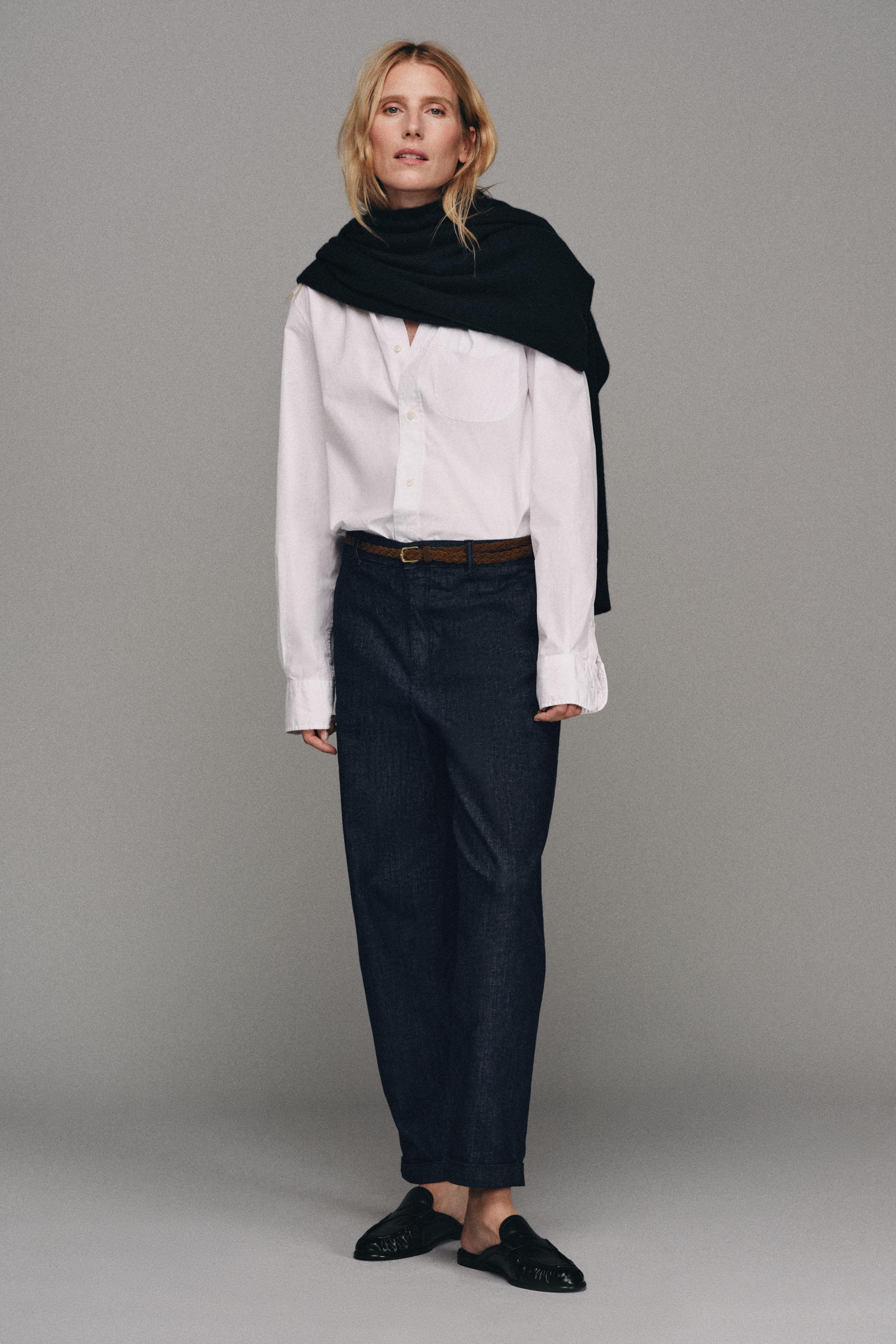 BRAIDED BELT CHINO PANTS — Indigo